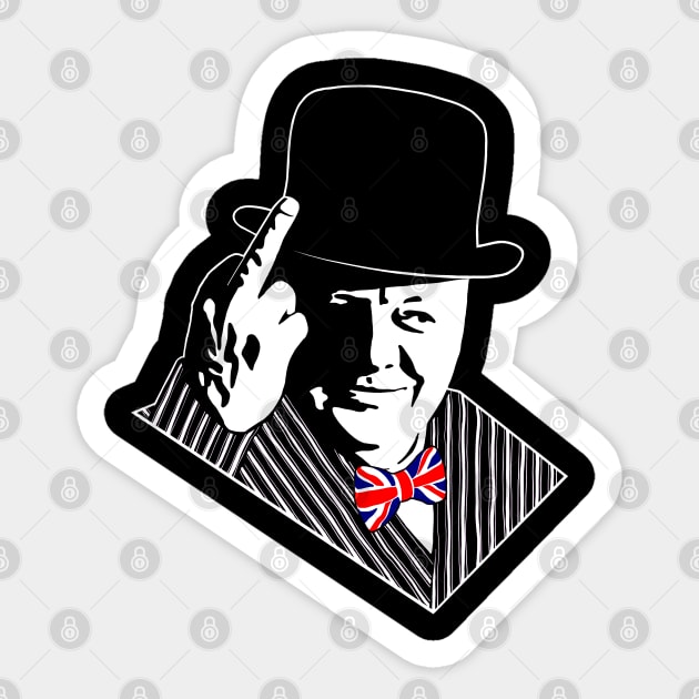 Winston Churchill Middle Finger Sticker by reapolo